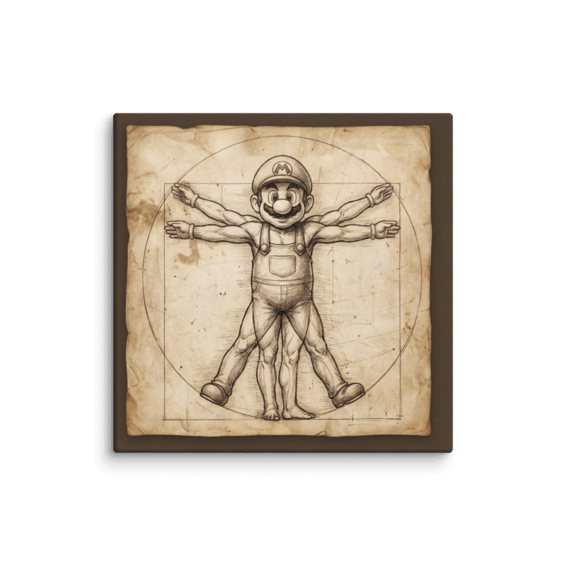 Vitruvian Mario 10x10 on canvas